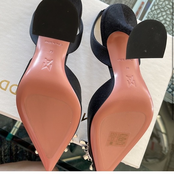 Amina Muaddi Begum Slingback Heel In Black - Picture 7 of 13
